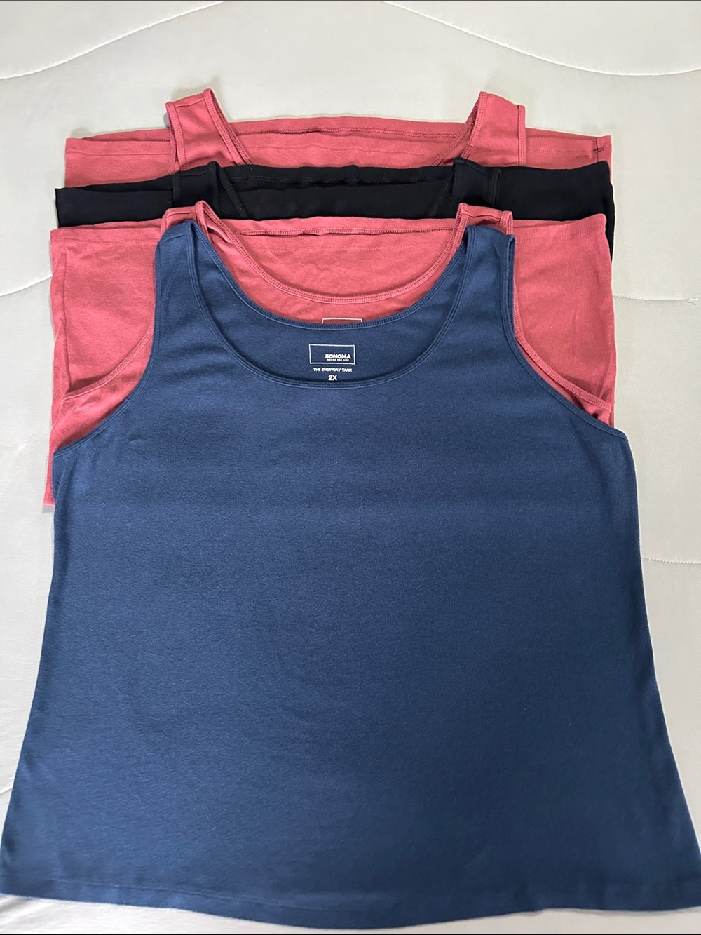 Sonoma Blue, Pink and Black Women's Tank Tops - 4-pack